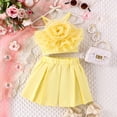 thumbnail image 4 of SUCS Kid Girl Summer Suspender Flower Mesh Top Pleated Sleeveless Shorts Set, 4 of 9
