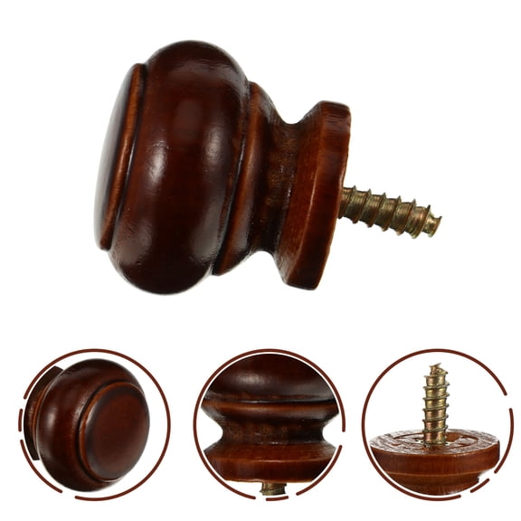 8pcs Solid Wood Drawer Knobs with Handle, Cabinet Door Pulls, Cupboard & Wardrobe Hardware, Single Hole Installation P005
