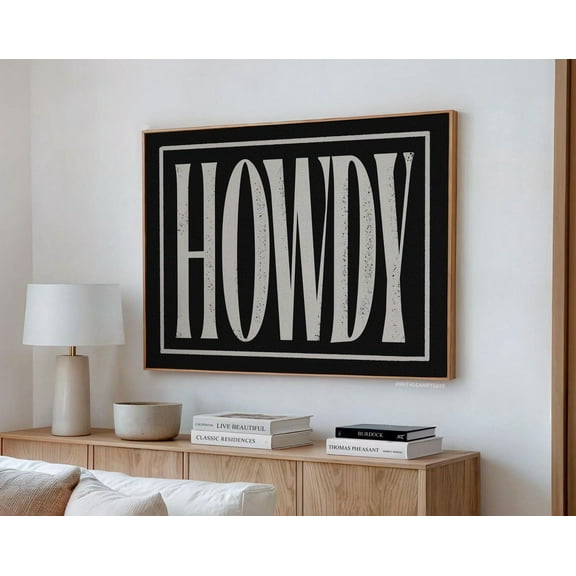 Howdy Print Trendy Wall Art Prints And Posters Western Wall Decor Neutral Entryway Art (Unframed) Wall Prints Coastal Cowgirl Trendy Prints, Decor For Living Room Bedroom, 8x12 UNFRAMED