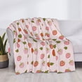 thumbnail image 3 of Honeii Hand Drawn Strawberry print throw blanket, crafted from cozy cotton flannel, offers versatile home decor as a bedding suitable for all seasons.-40"x30", 3 of 6