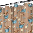 thumbnail image 3 of Brown Highland Cow Bucket Flower Pattern Shower Curtain 36"x72" ,Bathroom Decorative Shower Curtains Set with 12 Hooks,Modern Waterproof Washable Shower Curtain, 3 of 6