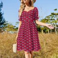 thumbnail image 3 of Atlanta Pennant-vestido rojo de manga corta vestido de verano para mujer vestido de novia elegante para invitados vestidos elegantes para mujer en venta, 3 of 7