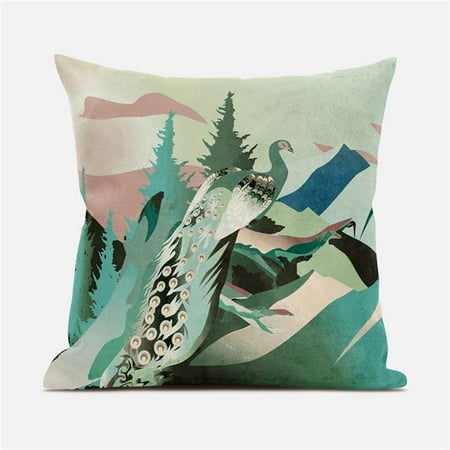 

Amrita Sen Designs CAPL930FSDS-BL-20x20 20 x 20 in. Mountain Peaock Suede Blown & Closed Pillow - Multi Color