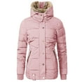 thumbnail image 4 of Dellytop Women's Padded Hooded Zipper Coat Wadded Jacket Plus Size, 4 of 4