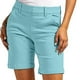 thumbnail image 1 of Pantalones cortos elásticos de cintura alta con bolsillos para mujer - Ropa informal elegante para el trabajo, poliéster, tallas 4-12 EE. UU., tallas grandes disponibles, 1 of 7