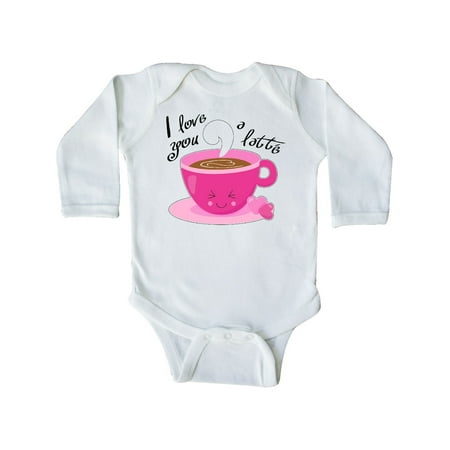 

Inktastic I Love You A Latte- cute valentine coffee pun Gift Baby Boy or Baby Girl Long Sleeve Bodysuit