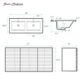thumbnail image 6 of Cascade 48" Wall-Mounted Bathroom Vanity in Brown Oak with Double Basin Sink Top, 6 of 11