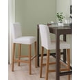 thumbnail image 2 of White Burlap Texture Bar Stool Covers Set of 4, Farmhouse Vintage White Stretch Washable Bar Chair Covers with Backs, Removable Pub Counter Height Chair Cover for Kitchen Dining Room Cafe, 2 of 7