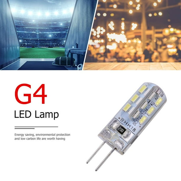 Lámpara LED G4 2W DC 12V 24 SMD3014 110LM Bombilla de maíz de silicona LED blanca