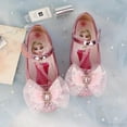 thumbnail image 1 of Disney-zapatos de fondo suave de dibujos animados para niña, zapatillas de princesa de Elsa, zapatos de cristal congelado, zapatos planos de cuero para niña con flores, 1 of 4