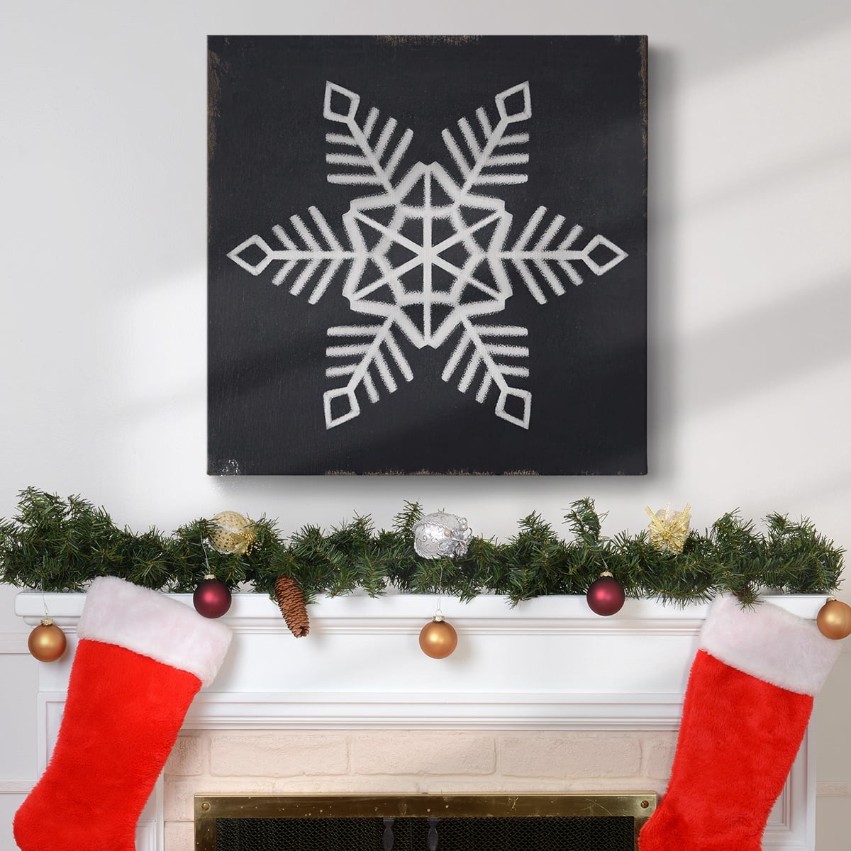 Chalkboard Snowflake I- Gallery Wrapped Canvas