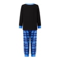 thumbnail image 3 of Conjunto de pijamas navideños familiares a juego con estampado de cuadros y letras. Pijamas de vacaciones para papá, mamá y niños., 3 of 9