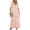 thumbnail image 5 of Robe Maxi à Pois Suisses pour Femme avec Garniture en Dentelle, 5 of 5