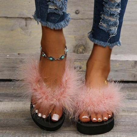 

Summer Women Thick Bottom Slope Heel Shoes Beach Sandals Roman Casual Slippers Flip Flops