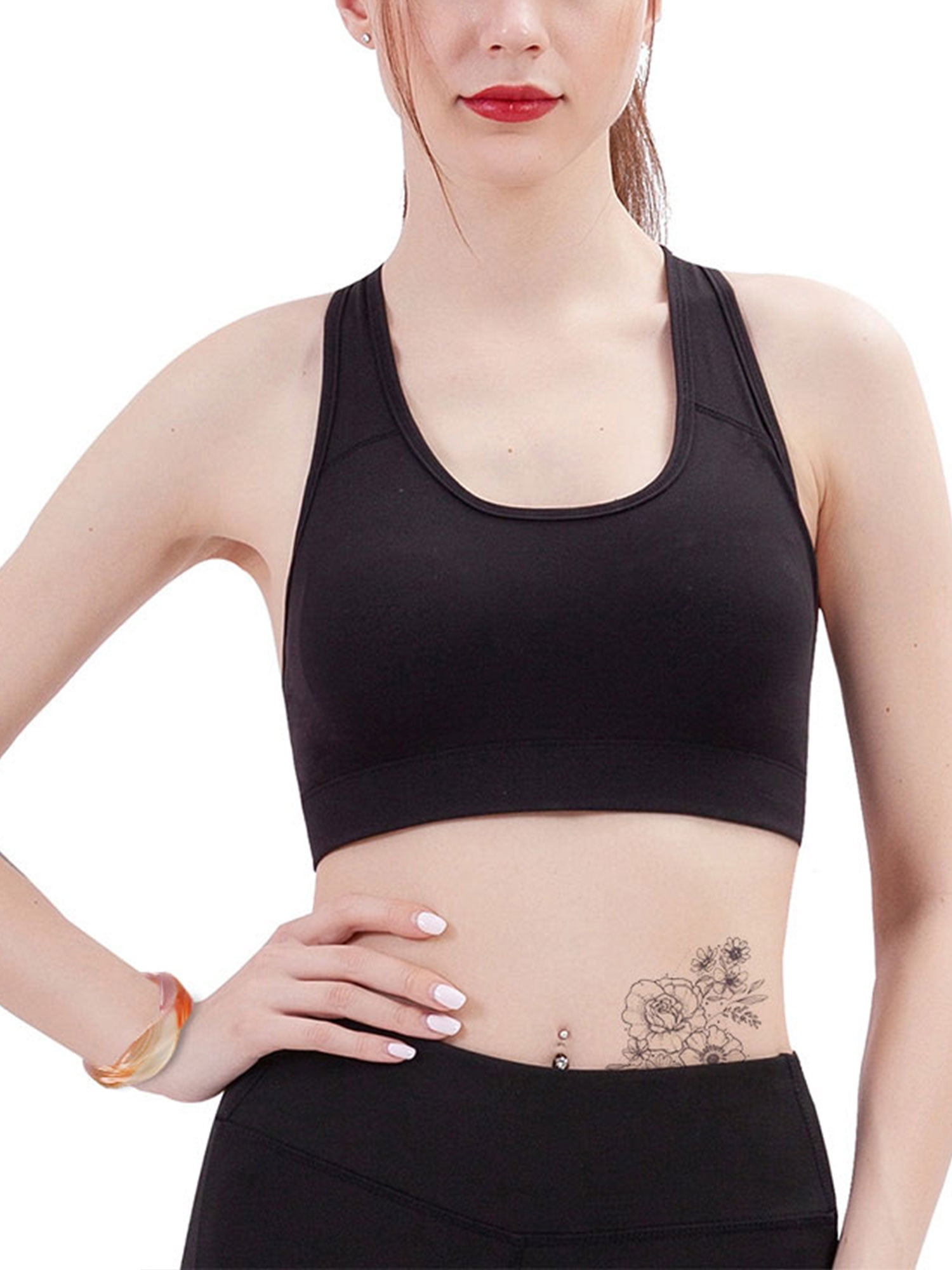 Bellella Plus Size Women Ladies Seamless Sports Bra Yoga Tops Fitness Stretch Tank Tops Push