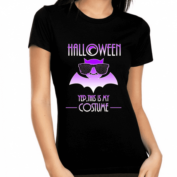 Halloween Shirts for Women Halloween Clothes for Women Purple Bat Womens Halloween Shirts Halloween Tops