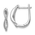 thumbnail image 4 of 14K White Gold Diamond & Twisted Rope Hinged Post Earrings (0.072Ct), 4 of 4