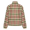thumbnail image 6 of Jackets for Women Winter Coat Jackets Flannel Stand Collar Jacket(Christmas Red And Green Checkered Pattern with White Dots,Size:S-4XL), 6 of 7