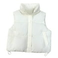 thumbnail image 2 of Xdegoge Puffy Vest Women Oversized Zip Up Sleeveless Puffer Vests Jackets with Pocket Trendy Stand Collar Cozy Casual Quilted Jacket Winter Outfits 2025, 2 of 6
