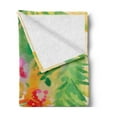 thumbnail image 2 of Hummingbird Soft Flannel Fleece Blanket, Image of Colibri Bird and Flowers Exotic Tree Bloom in Watercolor Effect, Cozy Plush for Indoor and Outdoor Use, 50" x 60", Green Red Beige, by Ambesonne, 2 of 5