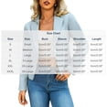 thumbnail image 3 of Women's Long Sleeve Tailored Blazer Jacket Slim Fit Notched Lapel Single Breasted Wrinkle Free Business Casual Work Office Daily Wear, Blue, L, 3 of 9