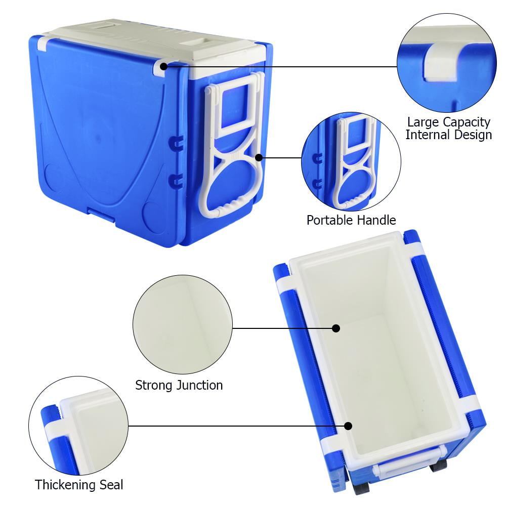 Zimtown Outdoor Portable Rolling Cooler W Table 2 Foldable Chairs For Picnic Camping