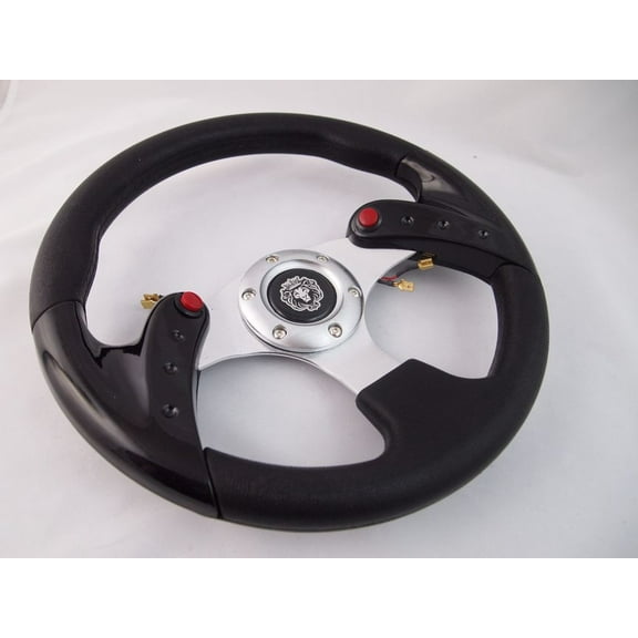1984  CLUB CAR DS BLACK  12.5" steering wheel golf cart With Chrome Adapter"