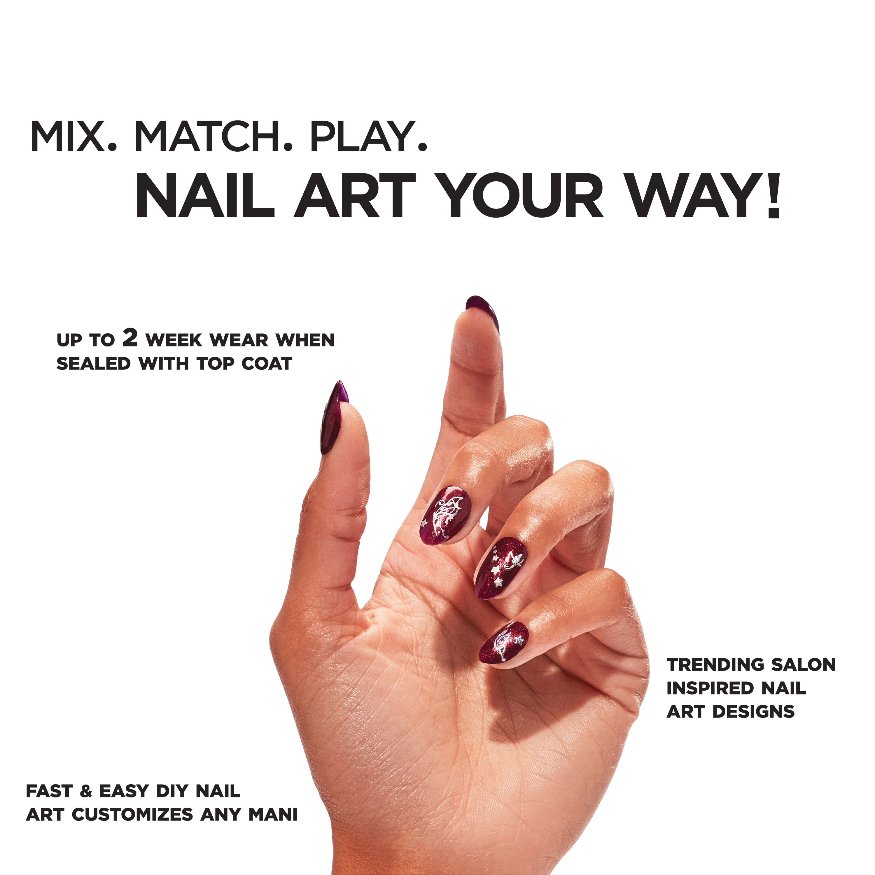 Salon Perfect Nail Art Stickers, Y2K Butterflies, Early 2000s Design Decals, 1 Sticker Sheet