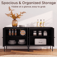 thumbnail image 7 of Brafabhome Set of 2 Modern Fluted Arched Buffet Cabinet with Storage, 63" Wide Wooden Modular Sideboard Cabinet with Adjustable footpads for Living Room Dining Room | Black, 7 of 7