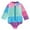 Multicolor, variant on Kid Swimming Suit Long Sleeve Swimsuit Teen Bathing Suits Girls 2 Piece Swimsuit Summer Toddler Swimsuit with Rainbow Striped Beach Prints