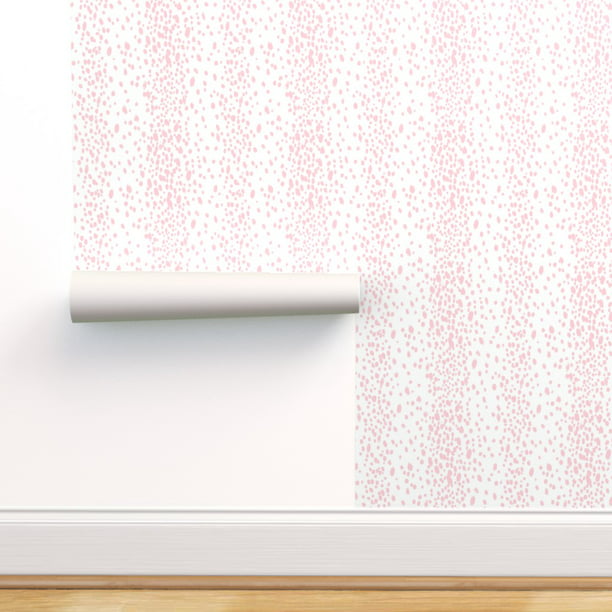 Removable Wallpaper 12ft x 2ft - Dots Soft Pink Nursery Girl Baby Animal  Spots Custom Pre-pasted Wallpaper by Spoonflower 