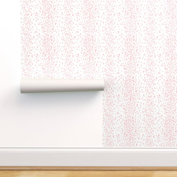 Removable Wallpaper 12ft x 2ft - Dots Soft Pink Nursery Girl Baby Animal Spots Custom Pre-pasted Wallpaper by Spoonflower Removable Wallpaper 12ft x 2ft - Dots Soft Pink Nursery Girl Baby Animal Spots Custom Pre-pasted Wallpaper by Spoonflower