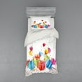 thumbnail image 2 of Ambesonne Birthday Bedding Set 4 Pcs, Colorful Boxes Balloons, Queen, Multicolor, 2 of 3