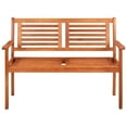 thumbnail image 3 of vidaXL Outdoor Patio Bench Loveseat Chair with Cushion Solid Wood Eucalyptus, 3 of 11