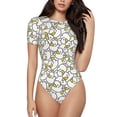 thumbnail image 1 of Balery Ducky Body de cuello redondo de manga corta para mujer Tops de manga corta Tops básicos-XX-Large, 1 of 7