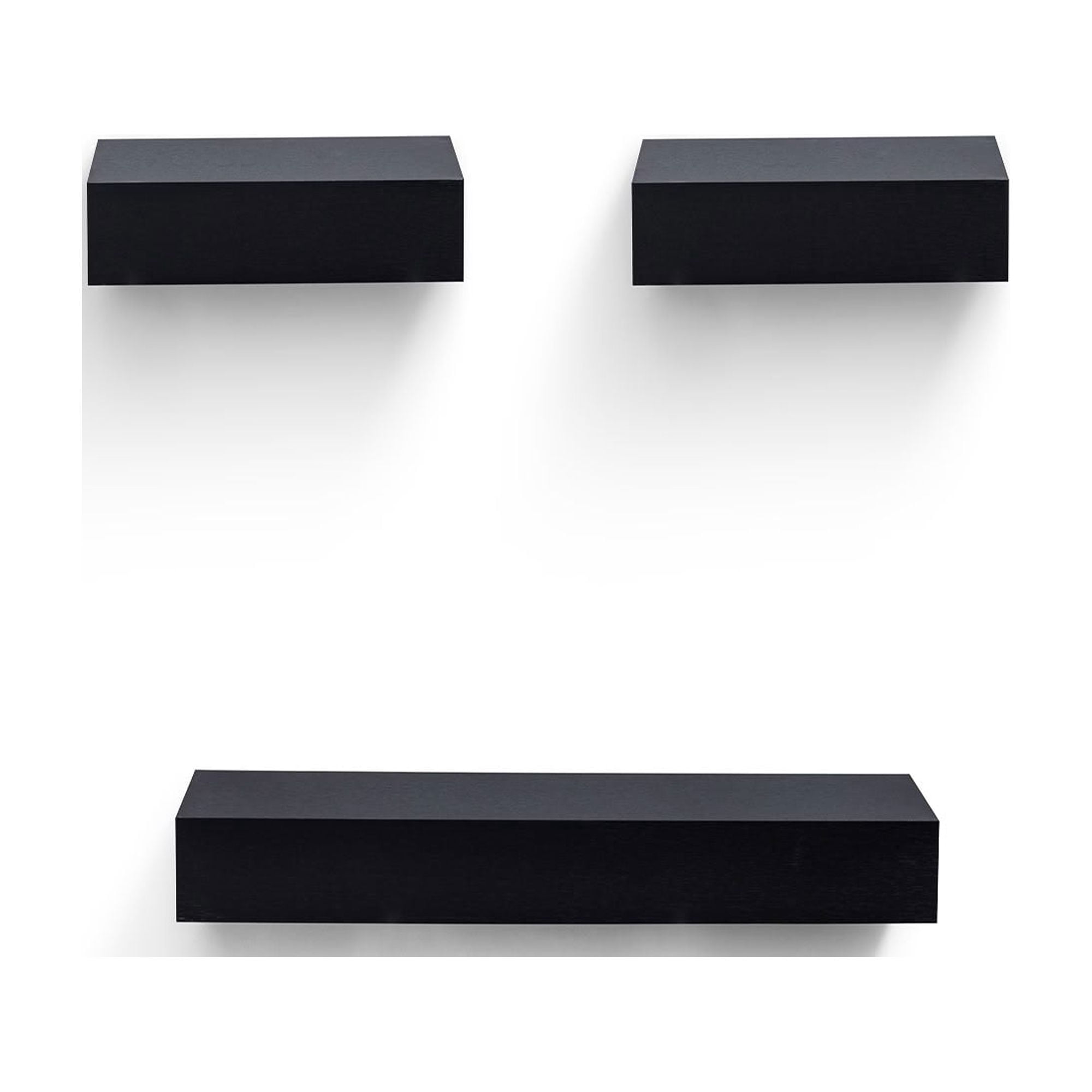 MAYEERTY 3-Piece Floating Shelves, 24" Wood Wall Mounted Display Rack with Invisible Brackets, for Bedroom, Bathroom, Living Room and Kitchen