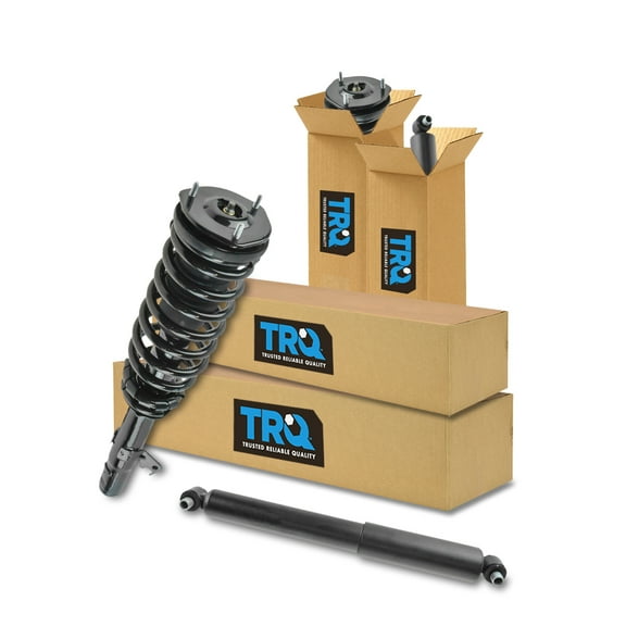 TRQ Front and Rear Complete Strut Assembly & Shock Absorber Kit Complete Strut & Coil Spring Assembly Fits Select 2003-2008 Mazda 6