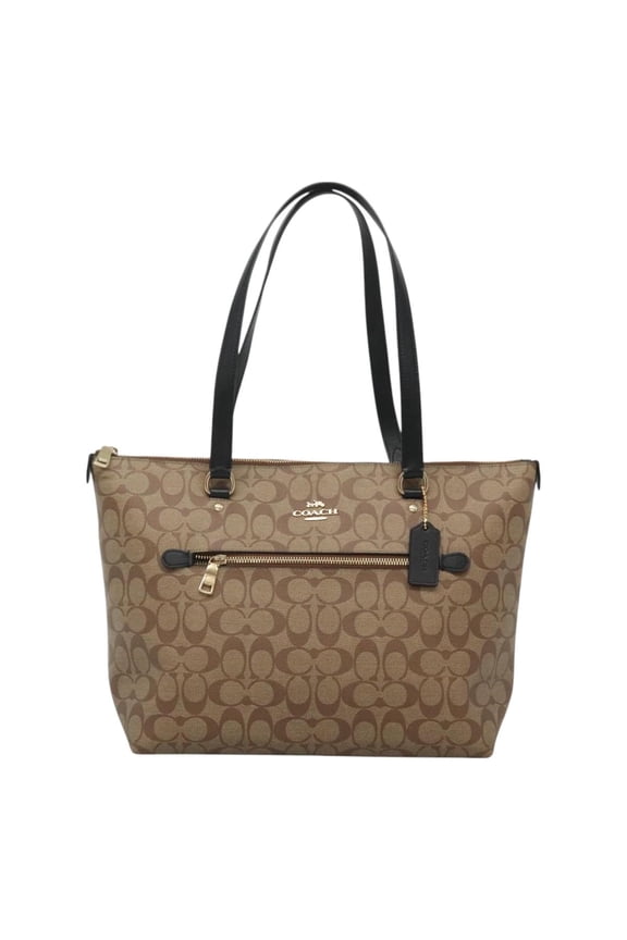 Pre-Owned Coach Shoulder Bag Leather Brown Canvas Bag