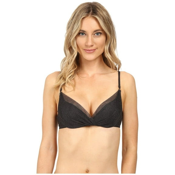 OnGossamer Women's Mesh Twilight Demi Bra, Charcoal, 32C