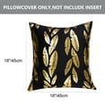 thumbnail image 4 of PiccoCasa 2 Pack Decorative Throw Pillow Covers for Home Office, 18"x18" Gold Leaves/Black, 4 of 7