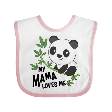 

Inktastic My Mama Loves Me- Cute Panda Gift Baby Boy or Baby Girl Bib