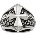 thumbnail image 1 of Stainless Steel Antiqued Polished And Textured Cross Ring (Size 11) Made In China sr458-11, 1 of 5