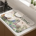 thumbnail image 3 of Dish Drying Mat Drainer Pads - Extra Large Microfiber Drying Mats for Dishes Spring Summer Flower Kitchen Counter Super Absorbent Pads for Draining Racks (Beige,18"x24" ), 3 of 6