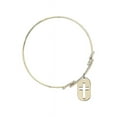 thumbnail image 2 of 8 1/2 inch Round Double Loop Bangle Bracelet w/ Cross Dog Tag in Gold-Filled, 2 of 3