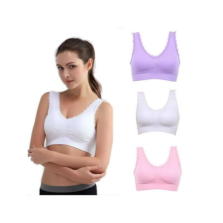 MarinaVida Women Seamless Racerback Fitness Yoga Padded Sports Bra Vest Underwear Stretch Workout Tank (Best Seamless Workout Underwear)