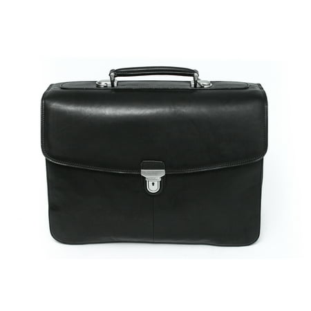 Triple Compartment Business Laptop Briefcase Italian Leather by Tony