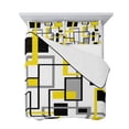 thumbnail image 7 of Yellow Black Grey Geometric King Size Down Alternative Comforter,Lightweight Comforter Quilt Bedding Set with Pillow Shams Middle Century Modern Abstract Art Bed Comforter Duvet Insert 96"x106", 7 of 7