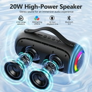 JYX Bluetooth Speaker, Portable Party Speaker with 2 Mics, IPX5 Waterproof Outdoor Party Speaker