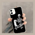 thumbnail image 2 of Skull White Cat Case Compatible with iPhone 12,Aesthetic Art Design TPU Bumper Cover Case, 2 of 6