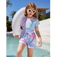 thumbnail image 4 of Arshiner Girls 2 Piece Outfit Summer Drop Shoulder Batwing Sleeve Tops and Paperbag Waist Shorts Set Cute Clothing, 4 of 8
